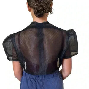 Beautiful Black  Woman’s Lace puffed Sleeve Bolero Jacket